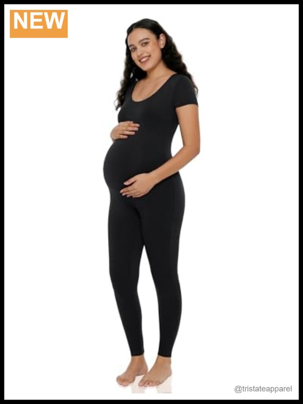 Maternity Jumpsuit Romper Short Sleeve Belly Support